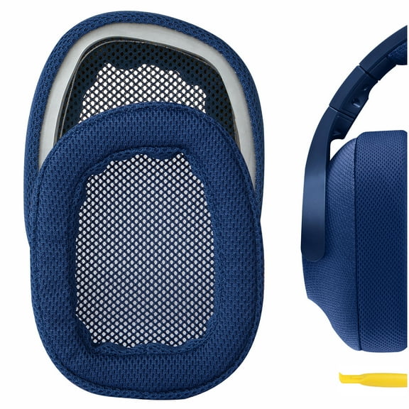 Geekria Comfort Mesh Fabric Replacement Ear Pads for Logitech G433 G233 G PRO Headphones Ear Cushions, Headset Earpads, Ear Cups Cover Repair Parts (Blue)