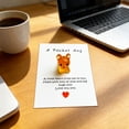 thumbnail image 6 of Cute Resin Pocket Card Doggy Series,Mini Decorative Gift Card for Festival Birthdays Holidays,Small Bling-in-the-Dark Greeting Card for Friends Family Colleagues Special Occasions-Orange, 6 of 6