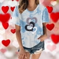 thumbnail image 1 of Meichang T-Shirts Joyeux Valentines Day pour Femmes, T-Shirts Graphiques à Manches Courtes Col Rond, Hauts Mignons Coupe Ample pour les Vacances Valentines Day, 1 of 6