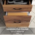 thumbnail image 4 of Rustic Brown & Black Industrial Filing Cabinet - 26.2" Tall, 2 Drawers, Open Shelf, Mobile Printer Stand for Home Office & Workspace Storage, 4 of 7