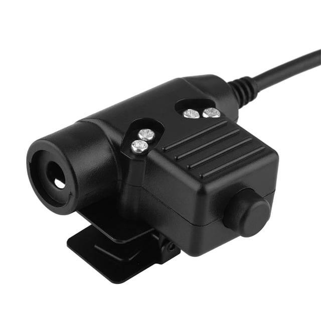 Adaptador de cable PTT ANGGREK U94 para auriculares Tácticos 2 pines negro