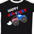 thumbnail image 3 of Inktastic Happy Fourth of July Monster Truck Toddler Short Sleeve T-Shirt Unisex Ringer Black and White 2T, 3 of 4