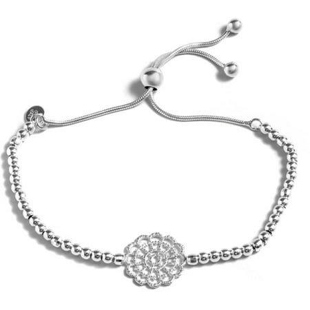 PORI Jewelers Sterling Silver Flower Adjustable Bracelet