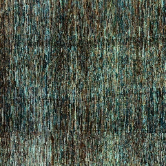 Ahgly Company Indoor Square Abstract Light Blue Modern Area Rugs, 5' Square