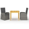 thumbnail image 1 of vidaXL 3 Piece Garden Dining Set Grey, 1 of 10
