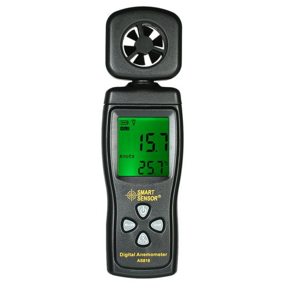 SMART SENSOR Anemometer LCD Digital Wind Speed Meter Air Velocity Measuring with Backlight
