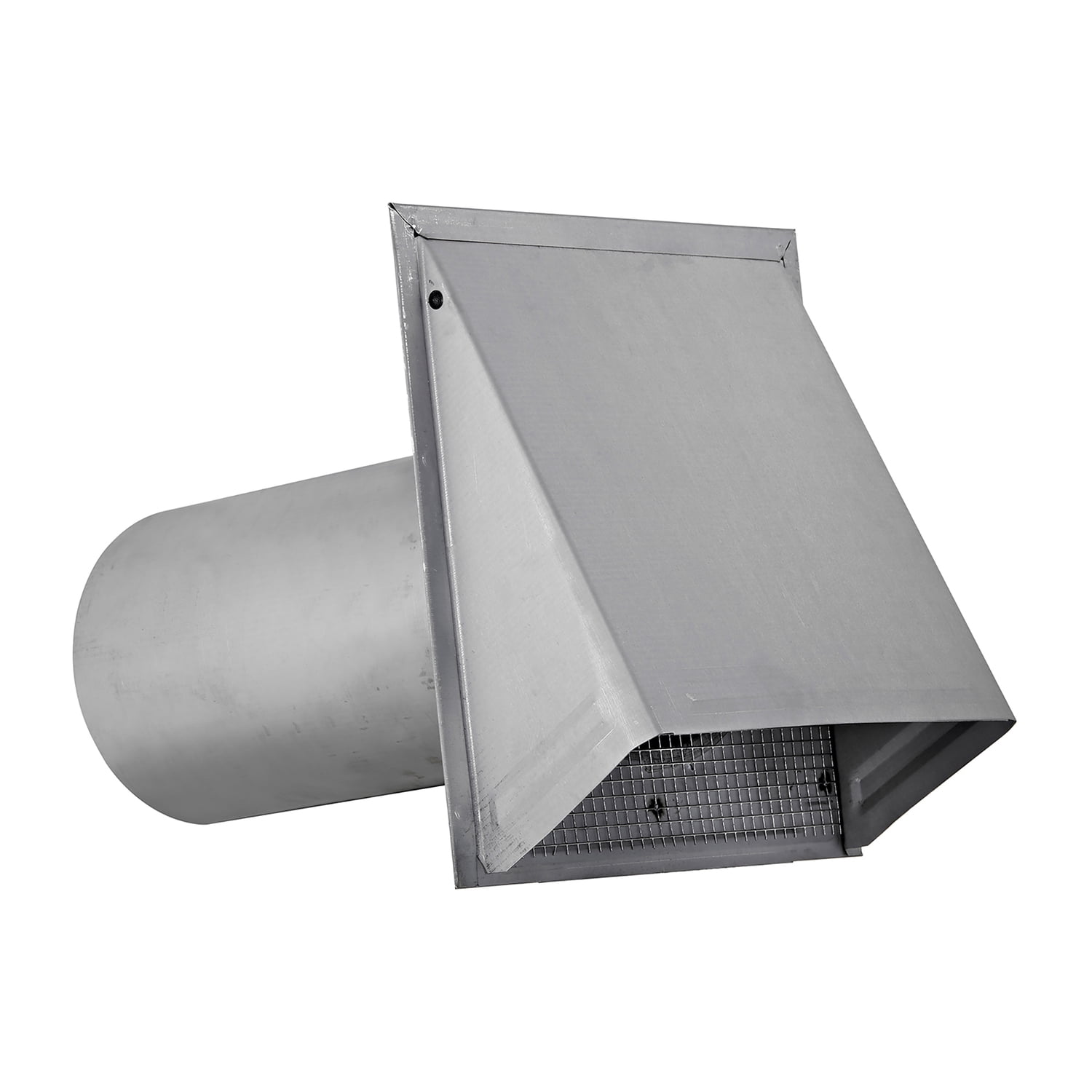 Lambro 6-In. 26-Gauge Paint-Grade Galvanized Fresh Air Intake Vent with Wire Mesh Screen and 11-In. Pipe, EC-3460GNDMS-11-PG