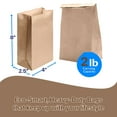 thumbnail image 6 of Pokanic Lunch Brown Paper x 250 Bags (8 x 4 x 2.5 inch) #2 Bulk Kraft 2 lb Capacity Eco Friendly Reusable Heavy Duty Disposable for Grocery Snacks Crafts Lunch Sandwich Food (250 Bags, 8 x 4 x 2.5), 6 of 8