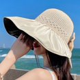 thumbnail image 2 of Sombrero de sol de verano Bowknot - Sombrero de ala ancha Gorra de pesca Sombrero de playa para mujer, 2 of 4