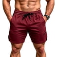 thumbnail image 2 of hoksml Men's 3 Inch Running Shorts, Elastic Drawstring Waist, Side Zipper Pockets, Quick Dry Mesh Fabric, Curved Hem, Multi-Color, Ideal for Gym and Workout, 2 of 7