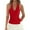 Red, variant on PRETTYGARDEN Womens Halter Top Spring Tie Wrap Sleeveless Ruched V Neck Fitted Summer Tops Backless Fashion Y2k Clothes