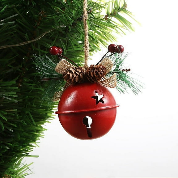Metal Glass Ball Vintage Style Christmas Decorations - Christmas Tree Hanging Ornaments Tin Santa Snowman Decorations Hanging Pendants Ornaments Christmas Ornament(Red)