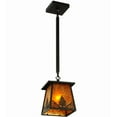 thumbnail image 4 of Meyda 141865 7 in. Square Mountain Pine Mini Pendant, Black & Amber Mica, 4 of 7