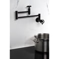 thumbnail image 4 of Kingston Brass KS8105RKX Webb Wall Mount Pot Filler Faucet with Knurled Handle, Oil Rubbed Bronze, 4 of 7