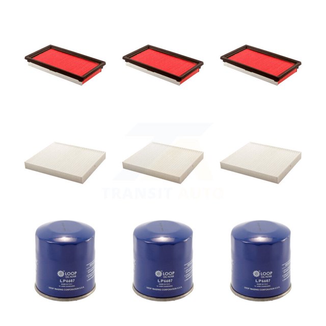 PUR 3x Air + 3x Cabin + 3x Engine Oil Filter (9 Total) Kit for Car INFINITI Q50 KFM-101557