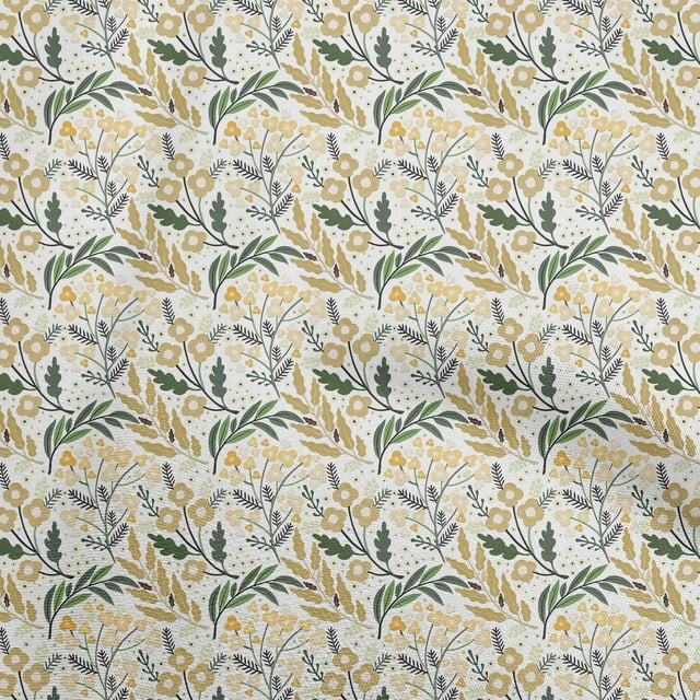 oneOone Rayon Pale Yellow Fabric Florals Craft Projects Decor Fabric Printed By The Yard 56 Inch Wide