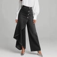 thumbnail image 2 of QURATI Women's Jeans Denim Pants Retro Jeans Irregular Splicing Jeans Flare Jeans Streetwear Womens Bottoms Black XXL, 2 of 4
