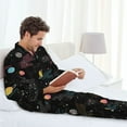 thumbnail image 6 of Susaid Galaxy Print Men's Long Sleeve Pajama Set, Two-Piece Button-Down Loungewear PJs Set, Comfortable Sleepwear for Relaxation-XX-Large, 6 of 7