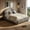 Gray, variant on Queen Boucle Fabric Platform Bed with Curved Arched Headboard, Upholstered Bed Frame with Wooden Slats, No Box Spring Needed, for Bedroom, Guest Room, White