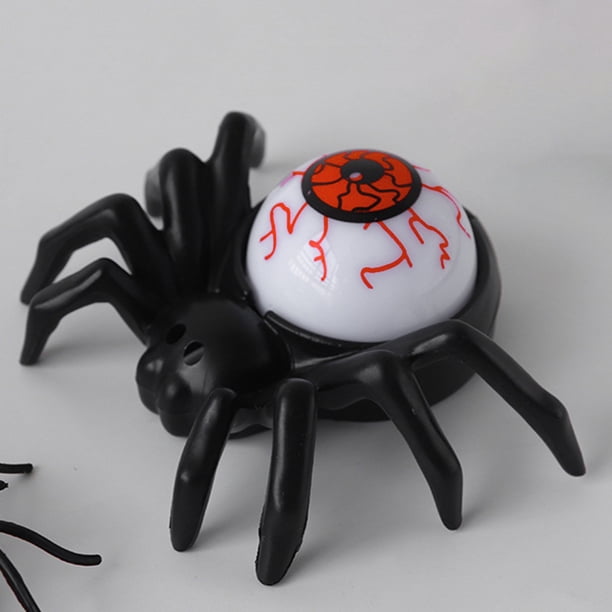 12 Uds decoración de Halloween lámpara LED aterradora lámpara de vela de ojo de explosión trasera de araña