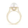 thumbnail image 2 of ANGARA South Sea Cultured Pearl Halo Ring with Milgrain in 14K Yellow Gold for Women | June Birthstone, Birthday, Anniversary, Jewelry Gift for Women | Pearl Ring, 2 of 8