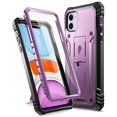 thumbnail image 1 of Poetic Étui de Protection Antichoc Double Couche Intégrale, Protecteur d'Écran Intégré, Série Révolution, pour Apple iPhone 11 (2019) 6.1 Pouces, Violet Métallique, 1 of 7