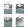 thumbnail image 2 of Goofa Funny Cat Tissue Box Cover PVC Leather Tissue Holder Square Facial Tissue Case Facial Paper Organizer Dispenser for Bathroom, Vanity Countertop, 2 of 8
