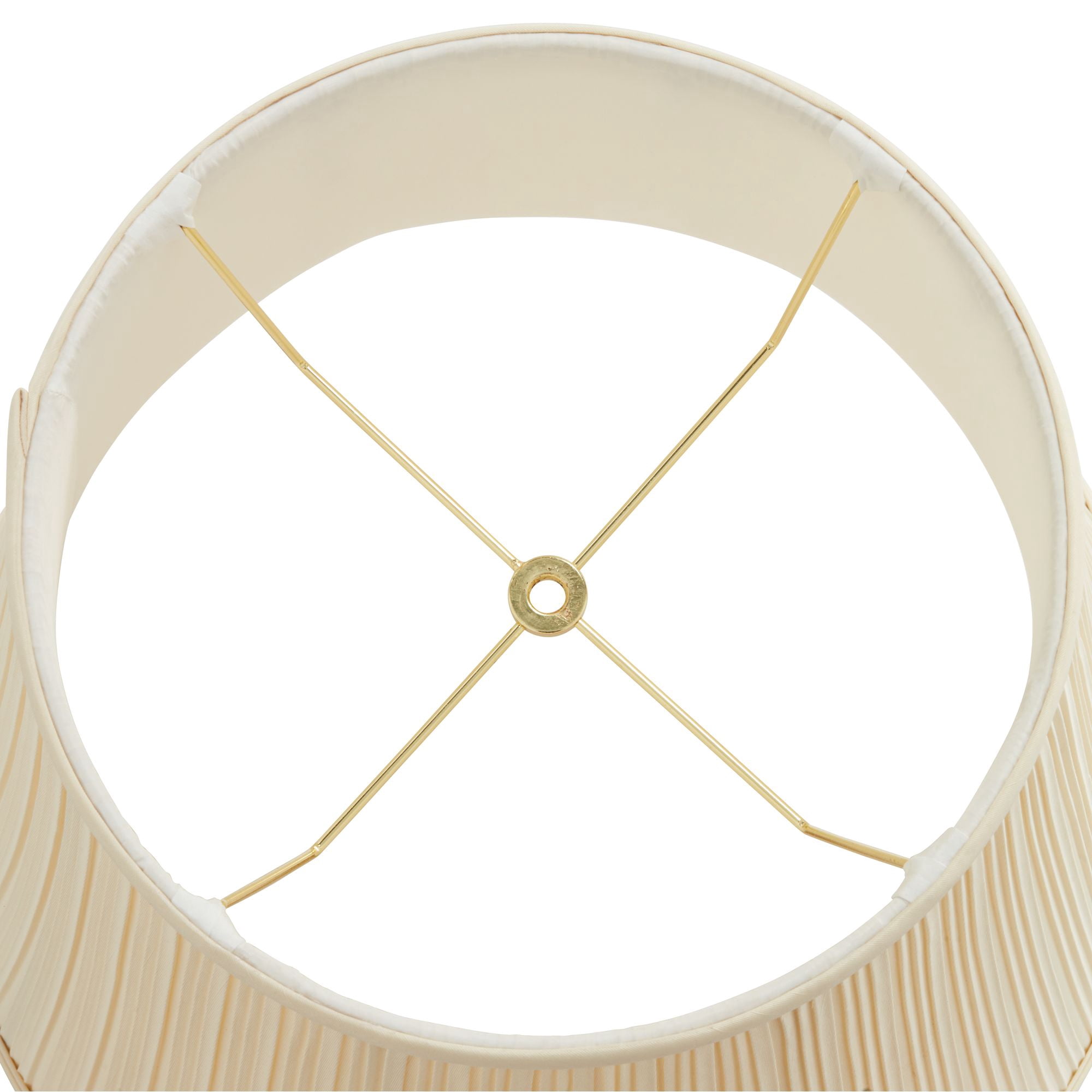 Springcrest Creme Mushroom Pleat Large Lamp Shade 12" Top x 18" Bottom x 18" Slant x 17.75" High (Spider) Replacement with Harp and Finial