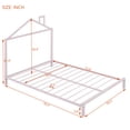 thumbnail image 5 of Yesfashion Twin/full Size Bed Frame, Metal Platform Bed with House-Shaped Headboard, Metal Slates, No Noise Metal Platform Bed for Girls Boys Bedroom, No Box Spring Needed, 5 of 8