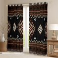 thumbnail image 2 of Erosebridal Bohemian Aztec Blackout Curtains Set of 2 (52x84 Each), Black Brown Aesthetic Window Curtains, 2 of 6
