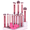 15pcs Rose Pink, variant on 15 Pcs Mixed Colors Makeup Brush Set, 12 Face and Eye Makeup Brushes with 2 Makeup Sponges and 1 Powder Puff for Foundation Powder Blush Concealer Contour Eyeshadow Blending