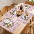 thumbnail image 5 of Easter Rabbits Placemats Set of 6, Watercolor Chicken Pink Purple Yellow Eggs Floral Pink Plaid Non-Slip Place Mats Washable Table Mats for Kitchen Dining Table Decorations Indoor/Outdoor, 5 of 9