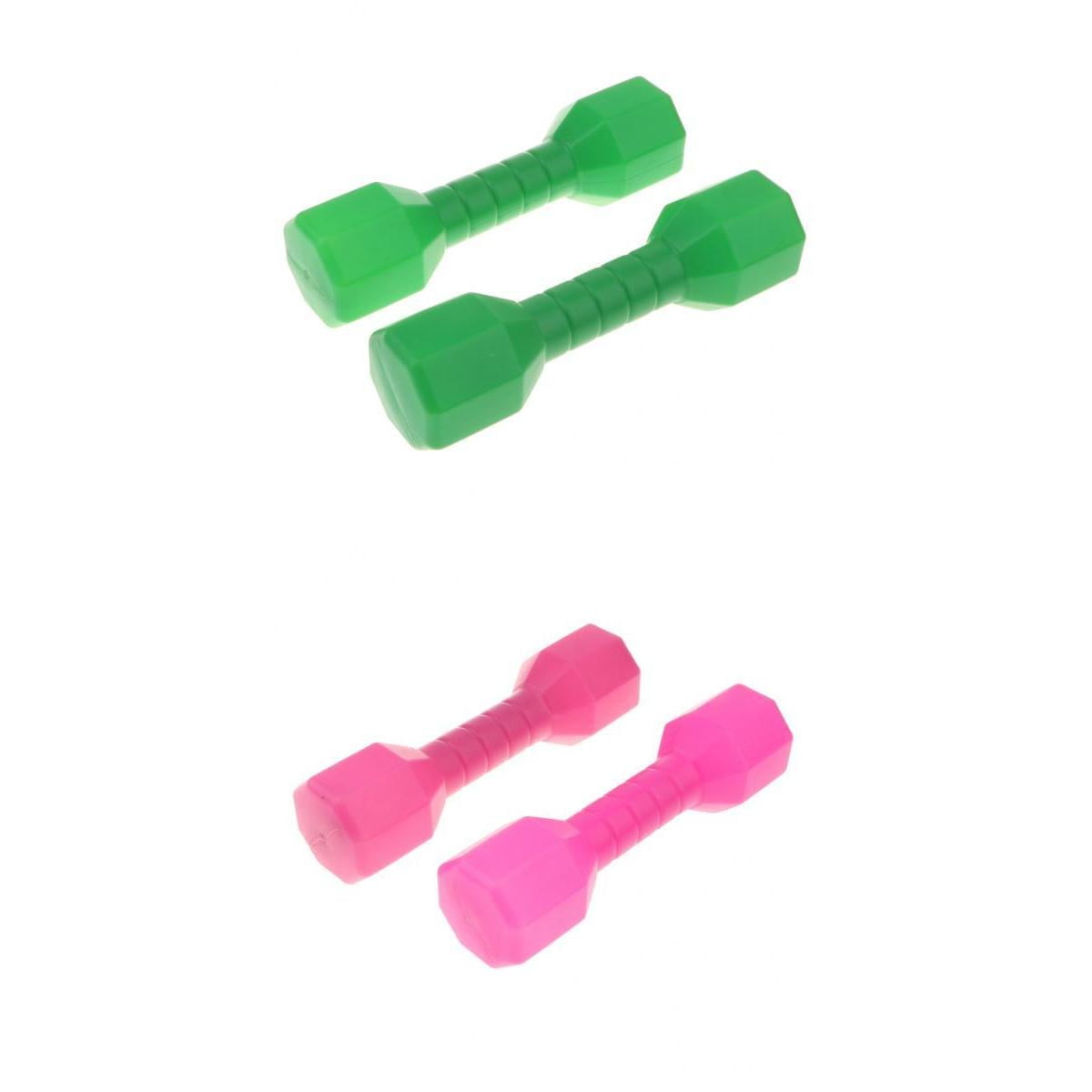 4 pcs Kids Plastic Dumbbells Sports Exercise Toys Green & Pink 