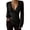 Black, variant on Womens Deep V Neck Sweater Twist Front Slim Fit Sexy Pullover Sweaters Long Sleeve Ribbed Knit Casual Jumper Tops Black XL