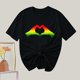 thumbnail image 4 of Camiseta de Cuello Redondo Impresa Nueva Moda Casual de Manga Corta de las Mujeres, Mezcla Ligera de Poliéster para la Primavera, 4 of 6