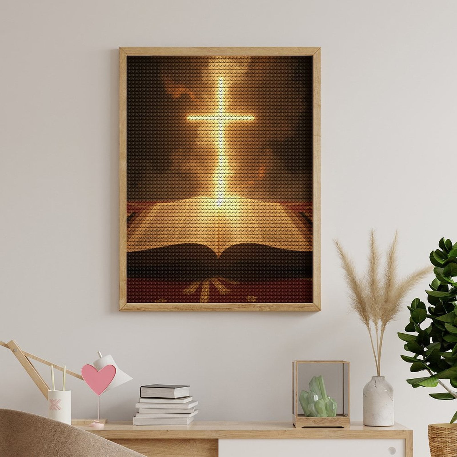 Diamond Art Kits for Adults - Illuminated Glowing Cross 5d Diamond Painting for Adults, Diamond Art for Adults Beginners, Frameless Diamond Painting Kits for Adults for Home Wall Decor