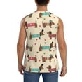 thumbnail image 4 of Uemuo Dachshund Dog Puppy Pattern Men's Sleeveless T-Shirt,Muscle Athletic Tank Top, Moisture-wicking Quick-dry Breathable Classic Tee Top for Gym Run Outdoor Sports-Small, 4 of 8
