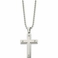thumbnail image 2 of Stainless Steel Brushed And Polished Cross 22In Necklace (22 X 27) Made In China -Jewelry By Sweet Pea, 2 of 7