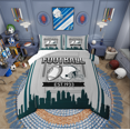 thumbnail image 1 of Erosebridal Ensemble de Literie Sport Football Simple, Couette à Rayures Géométriques, Décoration de Chambre d'Enfants, Réversible, Léger, 2 Pcs, 1 of 7