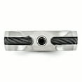 thumbnail image 4 of Edward Mirell Titanium Cable & Black Spinel w/Sterling Silver Bezel 7mm Band, 4 of 8