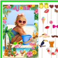 thumbnail image 2 of Tropical Splash Photo Prop Kit for Summer Pool Parties - 10 Fun and Colorful Decorations for Birthdays, Baby Showers, Weddings, and Hawaiian Themed Celebrations, 2 of 5