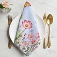 thumbnail image 2 of Blue Pink Flowers Cloth Napkins, Spring Floral Butterfly Elegant Pastoral Washable and Reusable Dinner Napkins Set of 6, Table Napkin for Kitchen Party Birthday Wedding Hotel Housewarming 20"x20", 2 of 9