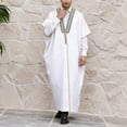 thumbnail image 2 of IWRICH Men's Abaya (Bisht) - Cloak Arab Dress White XL, 2 of 5