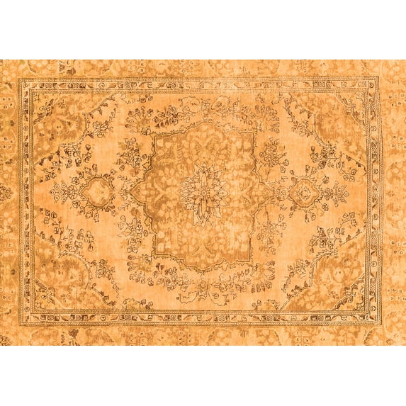Ahgly Company Indoor Rectangle Abstract Orange Modern Area Rugs, 4' x 6'