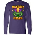 thumbnail image 3 of Inktastic Mardi Gras with Green Masquerade Mask Long Sleeve T-Shirt, 3 of 5