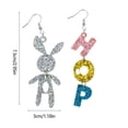 thumbnail image 3 of 50% off! Ladies Easter Earrings Jumping Bunny Glitter Letter Pendant Earrings Cute Bunny Spring Earrings Holiday Jewelry Gift, 3 of 6