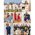 thumbnail image 5 of Ekouaer Couple Matching Pajamas Sets Silk Short Sleeve Button Down Sleepwear Satin Pjs Shorts Set Soft Lounge Set, 5 of 6