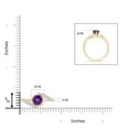 thumbnail image 4 of ANGARA Natural Prong-Set Amethyst Bypass Ring with Diamond Accents in 14K Yellow Gold for Women (Size-6mm) | February Birthstone, Birthday, Anniversary, Jewelry Gift for Women | Natural Amethyst Ring, 4 of 8