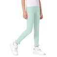 thumbnail image 2 of jobturf Girls Leggings High Waisted Ruffle Trim Ribbed Yoga Pants Summer Stretchy Casual Trousers for Kids 1-10 Years, 2 of 7