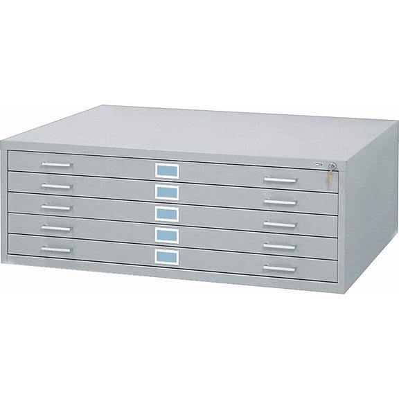 Scranton & Co 5 Drawer Metal Flat Files Cabinet for 36" x 48" Documents in Gray